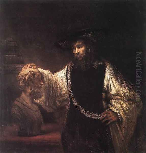 Aristotle with a Bust of Homer 1653 Oil Painting by Harmenszoon van Rijn Rembrandt