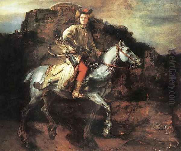 The Polish Rider 1655 Oil Painting by Harmenszoon van Rijn Rembrandt