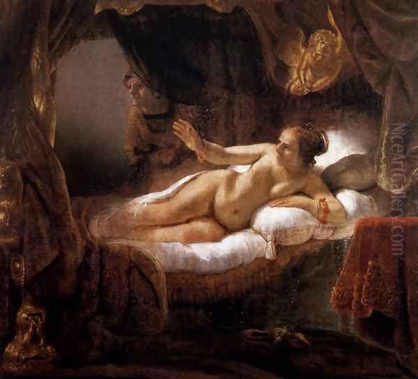 Danae 1636-47 Oil Painting by Harmenszoon van Rijn Rembrandt