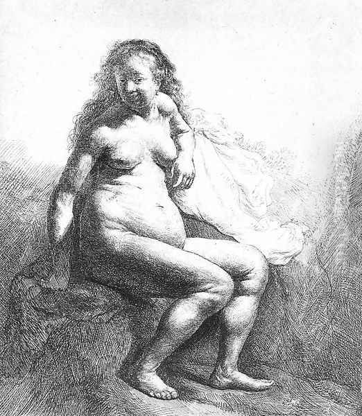 Seated Female Nude 1631 Oil Painting by Harmenszoon van Rijn Rembrandt