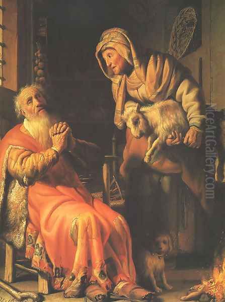 Anna Accused by Tobit of Stealing the Kid Oil Painting by Harmenszoon van Rijn Rembrandt