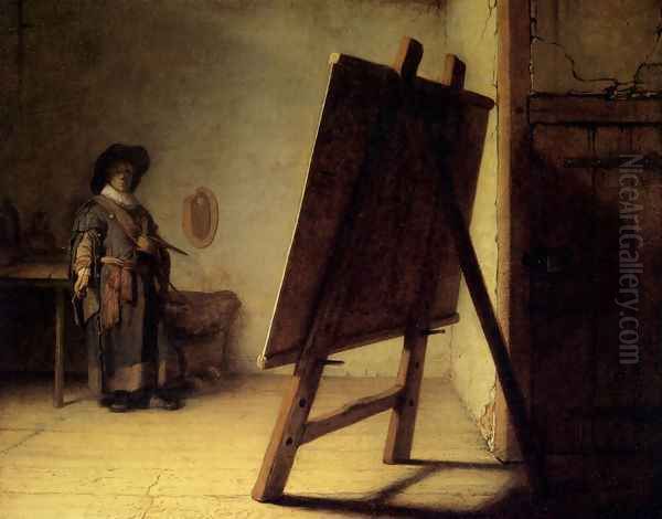 The Artist in his Studio 1626-28 Oil Painting by Harmenszoon van Rijn Rembrandt