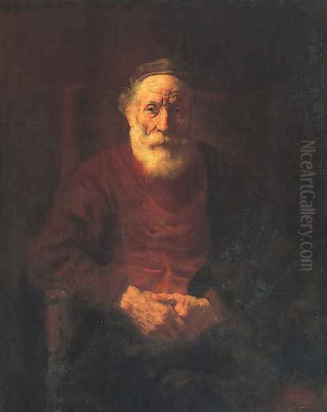 Portrait of an Old Man in Red 1652-54 Oil Painting by Harmenszoon van Rijn Rembrandt