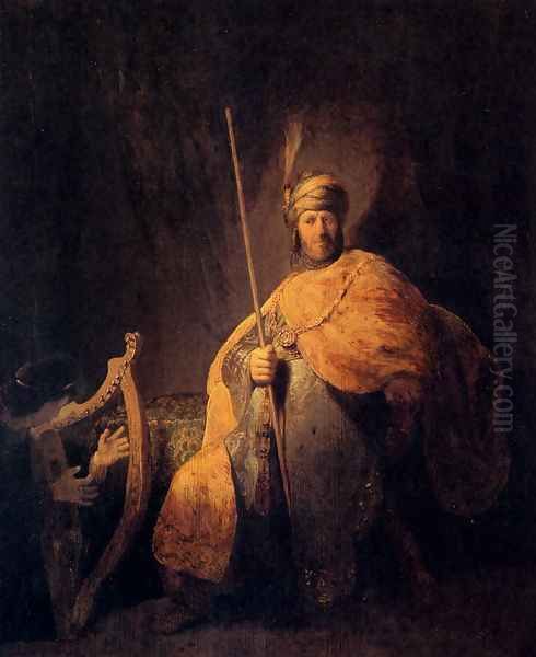 David Playing The Harp To Saul Oil Painting by Harmenszoon van Rijn Rembrandt
