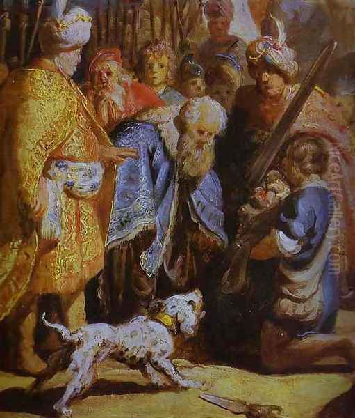 David Presenting the Head of Goliath to King Saul Oil Painting by Harmenszoon van Rijn Rembrandt