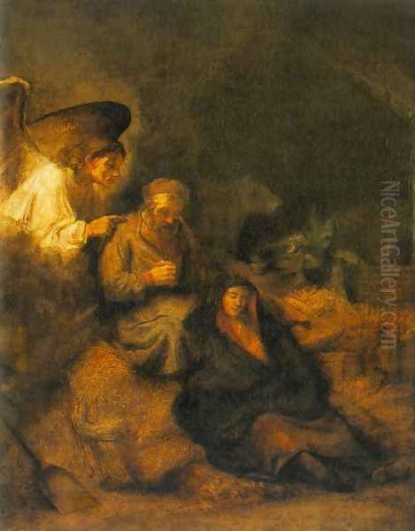 The Dream of St Joseph 1650-55 Oil Painting by Harmenszoon van Rijn Rembrandt