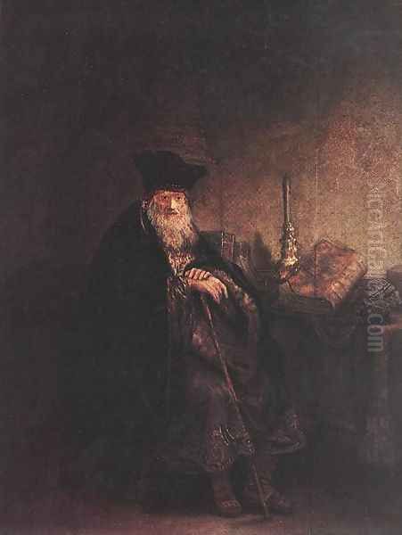 Old Rabbi 1642 Oil Painting by Harmenszoon van Rijn Rembrandt