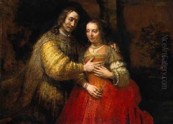 Portrait of Two Figures from the Old Testament, known as 'The Jewish Bride' Oil Painting by Harmenszoon van Rijn Rembrandt