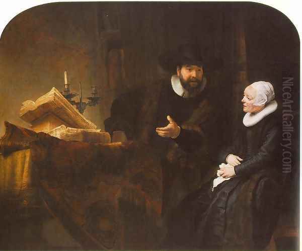 The Mennonite Minister Cornelis Claesz. Anslo in Conversation with his Wife, Aaltje 1641 Oil Painting by Harmenszoon van Rijn Rembrandt
