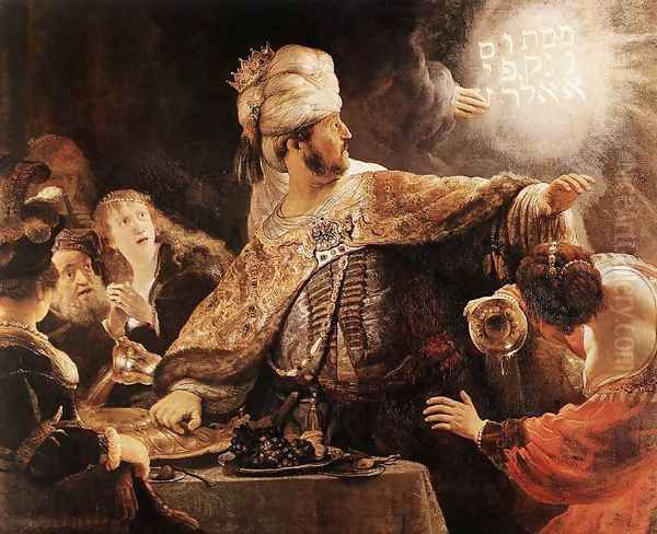 Belshazzar's Feast 1635 Oil Painting by Harmenszoon van Rijn Rembrandt