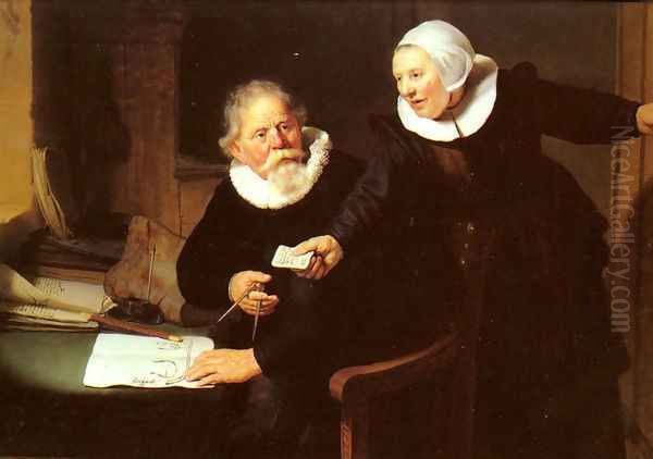 Jan Rijcksen and his Wife, Griet Jans ('The Shipbuilder and his Wife') Oil Painting by Harmenszoon van Rijn Rembrandt