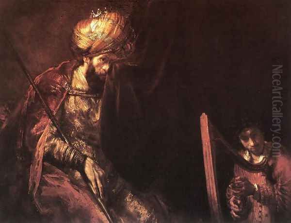 Saul and David 1655-60 Oil Painting by Harmenszoon van Rijn Rembrandt