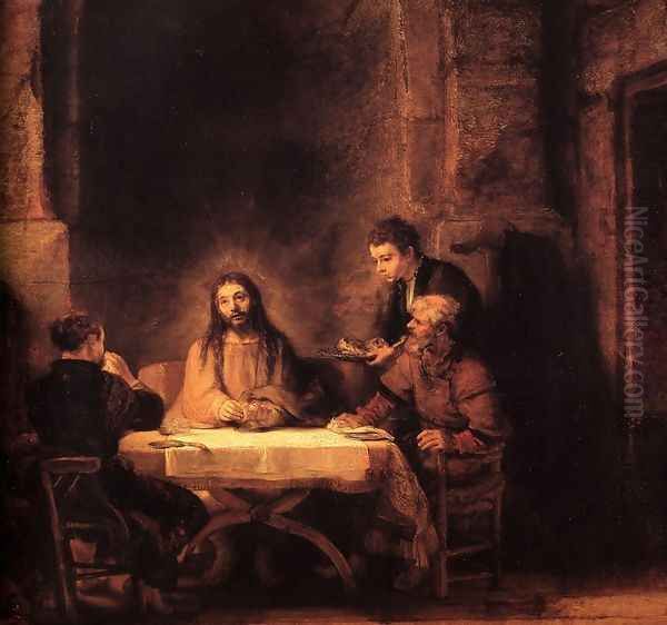 Supper at Emmaus 1648 Oil Painting by Harmenszoon van Rijn Rembrandt