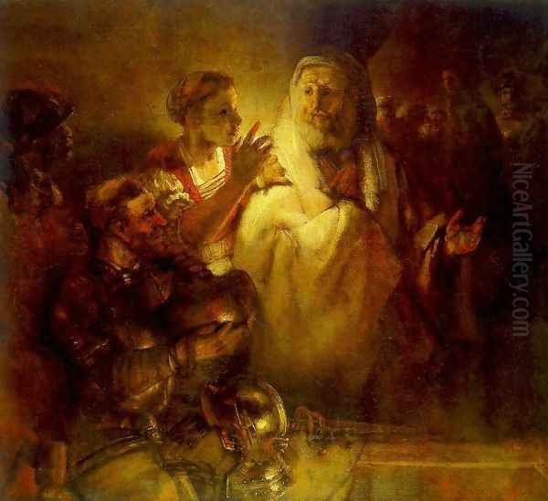 Peter Denouncing Christ 1660 Oil Painting by Harmenszoon van Rijn Rembrandt