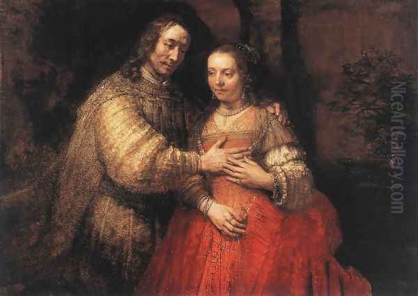 The Jewish Bride c. 1665 Oil Painting by Harmenszoon van Rijn Rembrandt