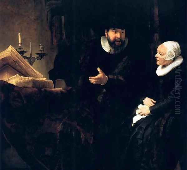 Le Predicateur Menonite Cornelis,berlin 1640 Oil Painting by Harmenszoon van Rijn Rembrandt