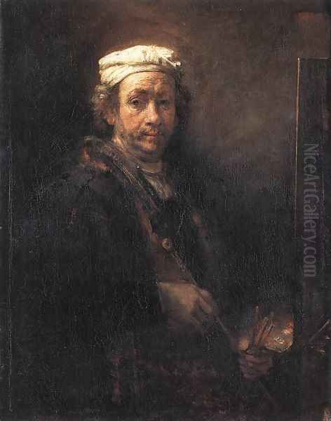 Portrait of the Artist at His Easel 1660 Oil Painting by Harmenszoon van Rijn Rembrandt