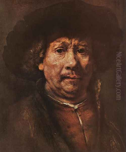 Little Self-portrait 1656-58 Oil Painting by Harmenszoon van Rijn Rembrandt