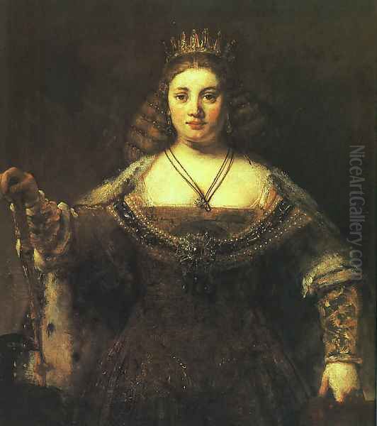 Juno 1664-65 Oil Painting by Harmenszoon van Rijn Rembrandt
