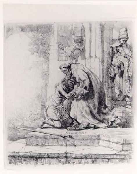 The Return Of The Prodigal Son 1663 Oil Painting by Harmenszoon van Rijn Rembrandt