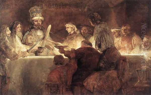 The Conspiration of the Bataves 1661-62 Oil Painting by Harmenszoon van Rijn Rembrandt