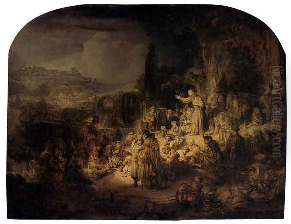 St. John The Baptist Preaching Oil Painting by Harmenszoon van Rijn Rembrandt