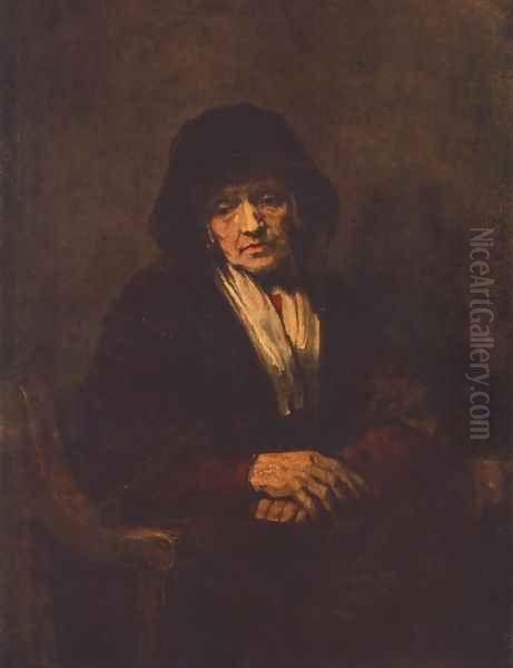 Portrait of an old Woman 1654 Oil Painting by Harmenszoon van Rijn Rembrandt