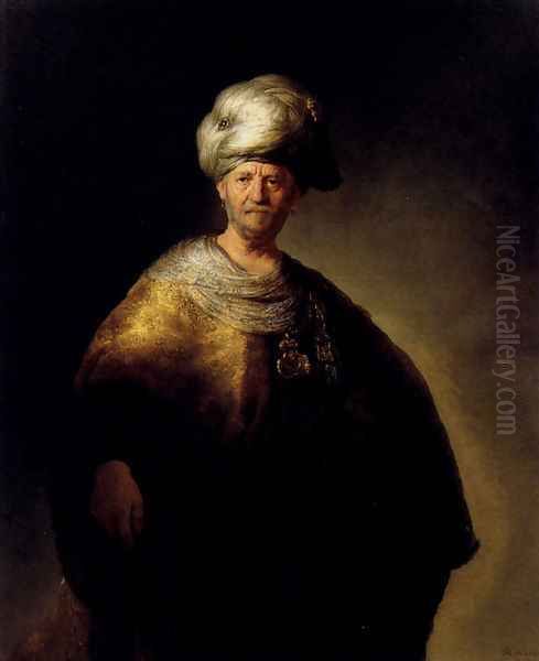 Man In Oriental Dress Oil Painting by Harmenszoon van Rijn Rembrandt
