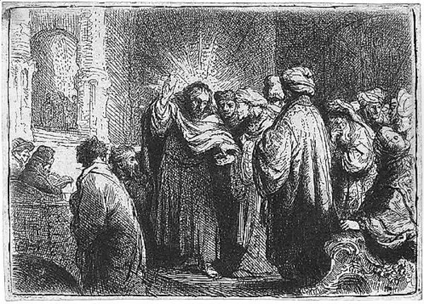 The Tribute Money Oil Painting by Harmenszoon van Rijn Rembrandt