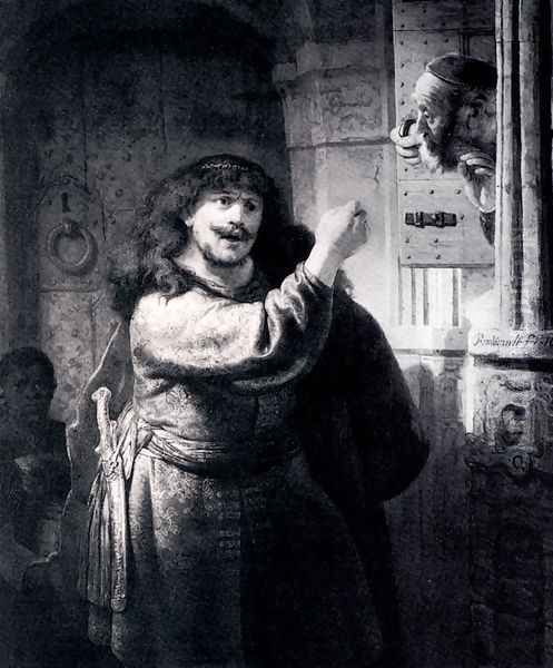 Samson Threatening His Father-in-Law Oil Painting by Harmenszoon van Rijn Rembrandt