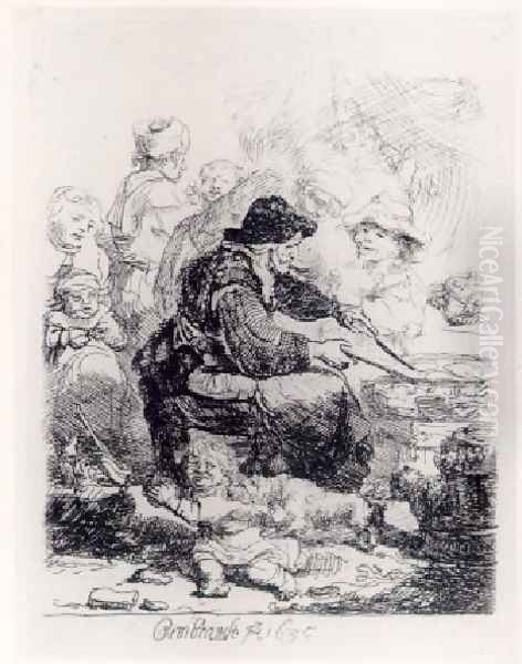 The Pancake Woman 1635 Oil Painting by Harmenszoon van Rijn Rembrandt