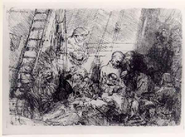 The Circumscision In The Stable Oil Painting by Harmenszoon van Rijn Rembrandt