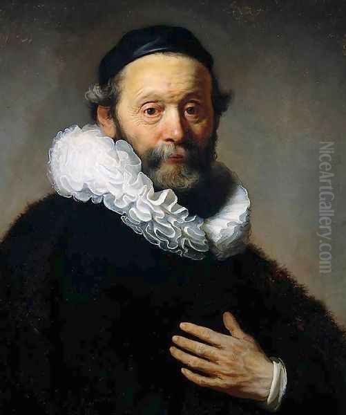 Johannes Wtenbogaert, Remonstrant Minister [detail #1] Oil Painting by Harmenszoon van Rijn Rembrandt