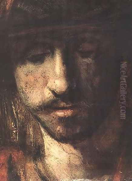 David and Uriah (detail -1) 1665 Oil Painting by Harmenszoon van Rijn Rembrandt