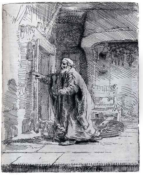 Tobit Going To Greet Tobias Oil Painting by Harmenszoon van Rijn Rembrandt
