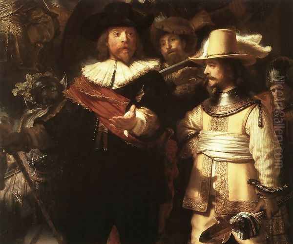 The Nightwatch (detail-1) 1642 Oil Painting by Harmenszoon van Rijn Rembrandt