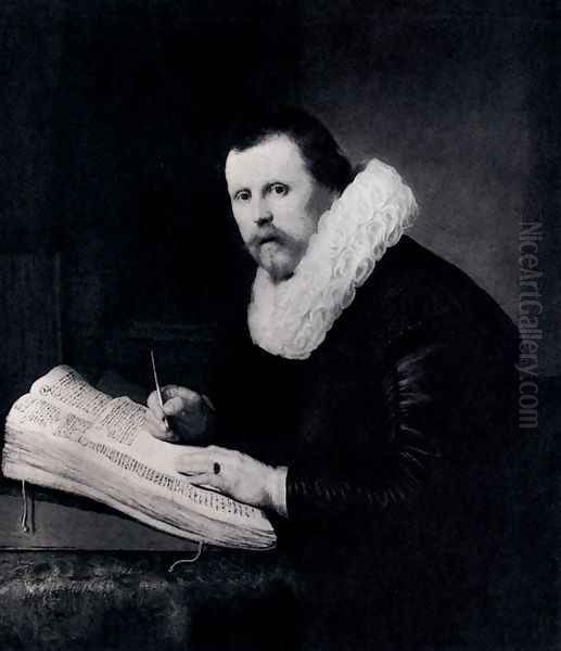 Young Man At His Desk Oil Painting by Harmenszoon van Rijn Rembrandt