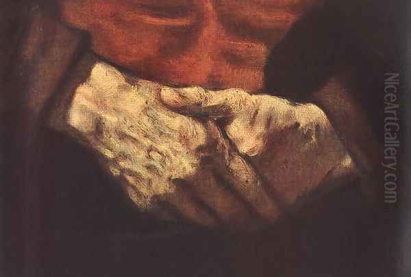 Portrait of an Old Man in Red (detail -2) 1652-54 Oil Painting by Harmenszoon van Rijn Rembrandt