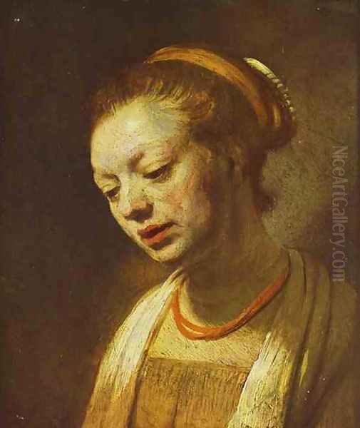 Portrait of a Young Girl Oil Painting by Harmenszoon van Rijn Rembrandt