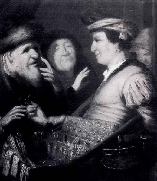 The Sense Of Sight (or The Spectacles-Seller) Oil Painting by Harmenszoon van Rijn Rembrandt