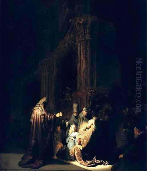 Presentation Au Temple,la Haye 1631 Oil Painting by Harmenszoon van Rijn Rembrandt