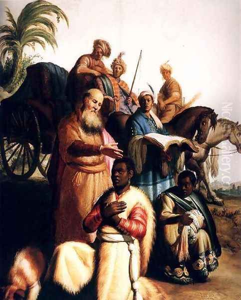 Bapteme De L Ennuque,utrecht 1626 Oil Painting by Harmenszoon van Rijn Rembrandt