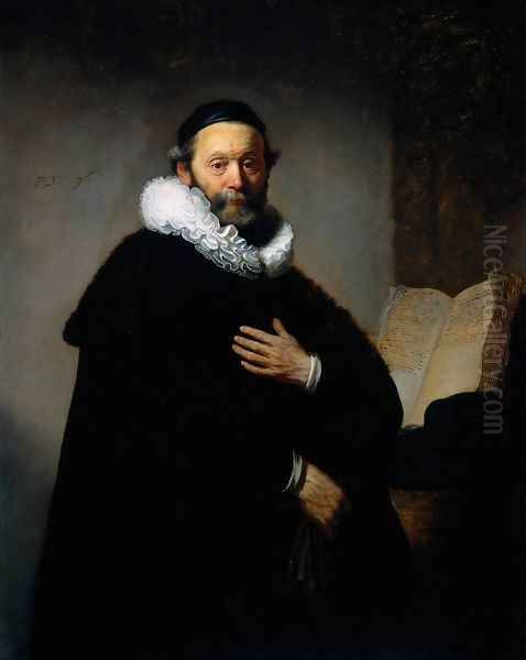 Portrait of Johannes Wtenbogaert (1557-1644), Remonstrant Minister Oil Painting by Harmenszoon van Rijn Rembrandt
