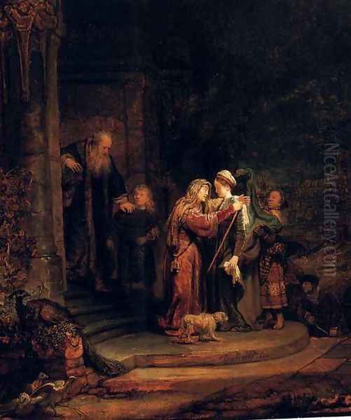 La Visitation,detroit 1640 Oil Painting by Harmenszoon van Rijn Rembrandt