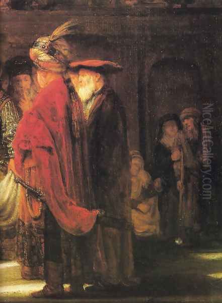 Christ and the Woman Taken in Adultery (detail) Oil Painting by Harmenszoon van Rijn Rembrandt