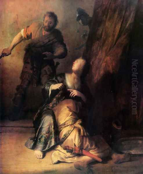 Samson Betrayed by Delilah Oil Painting by Harmenszoon van Rijn Rembrandt