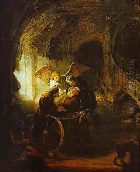 Tobias Returns Sight to His Father Oil Painting by Harmenszoon van Rijn Rembrandt