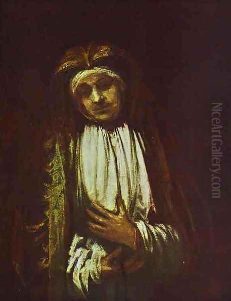 Portrait of an Old Woman 1 Oil Painting by Harmenszoon van Rijn Rembrandt