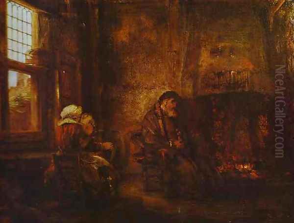 Tobit and Anna Oil Painting by Harmenszoon van Rijn Rembrandt