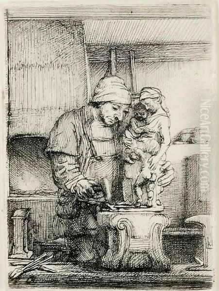 A Goldsmith Oil Painting by Harmenszoon van Rijn Rembrandt